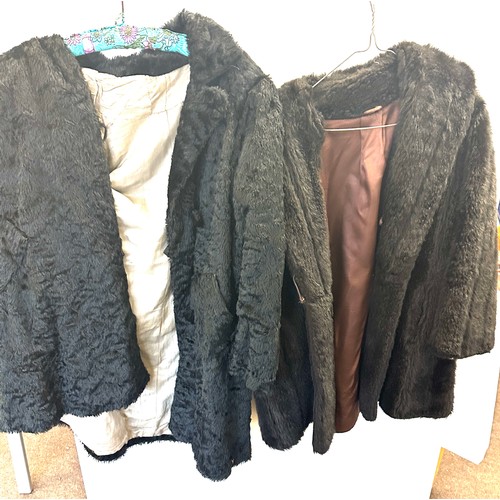 324 - Two vintage faux fur coats size Medium