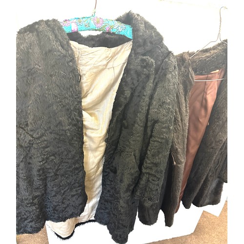 324 - Two vintage faux fur coats size Medium