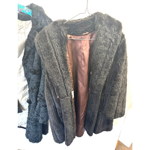 324 - Two vintage faux fur coats size Medium