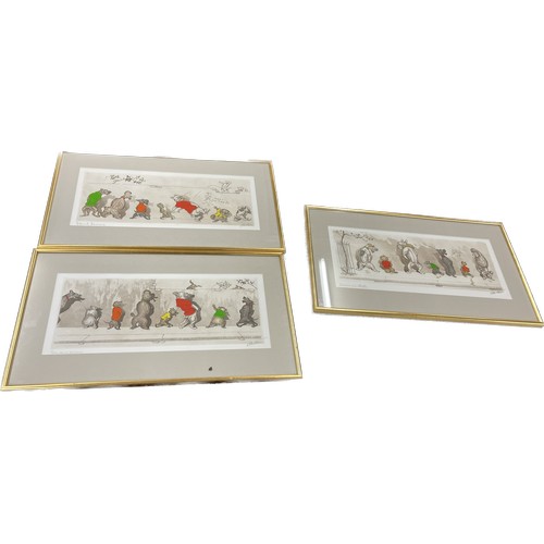 79 - Boris O’Klein France Set Of Three Mounted Framed Dirty Dogs Of Paris Prints- measures approximately ... 