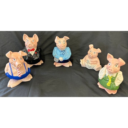 165 - Set of five Natwest Piggy banks includes Annabel, Maxwell, Lady Hilary etc