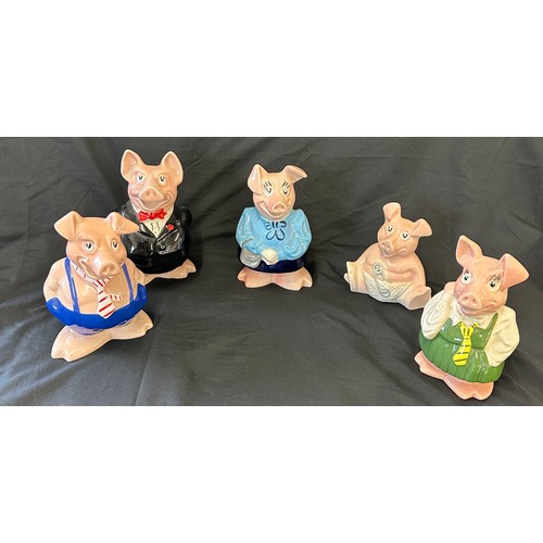 165 - Set of five Natwest Piggy banks includes Annabel, Maxwell, Lady Hilary etc