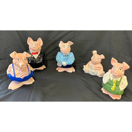 165 - Set of five Natwest Piggy banks includes Annabel, Maxwell, Lady Hilary etc