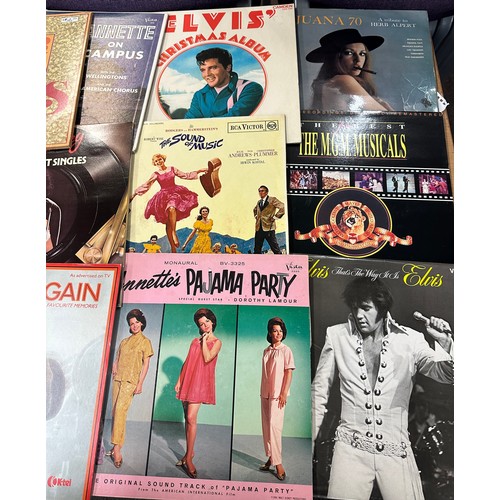 210 - Large selection of assorted record includes Elvis Presley, Oliver Twist etc