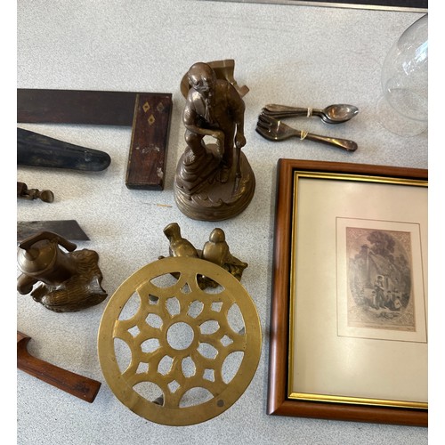 298 - Selection of miscellaneous items includes electric oil lamp, vintage tools such a stanley etc