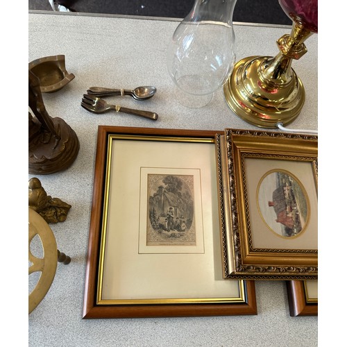 298 - Selection of miscellaneous items includes electric oil lamp, vintage tools such a stanley etc