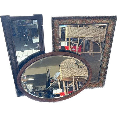 326 - 3 Vintage and later framed mirrors largest measures approx 29 inches tall by 23 inches wide