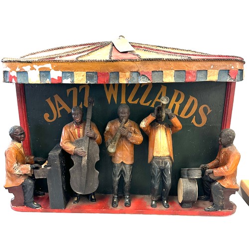 347 - Vintage Jazz Wizzard wall hanging model measures approx 19 inches tall 24 inches wide