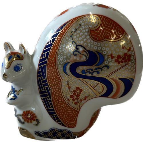 531 - Pair of Imari pattern squirrels, marked Japan to base