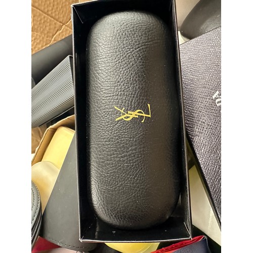 277 - Large selection of assorted authentic glasses cases includes Nike, YSl, Prada, Gucci etc