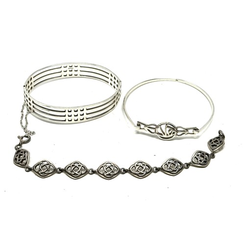 274 - 3 X .925 Celtic Design Bracelets Including Carrick (41g)