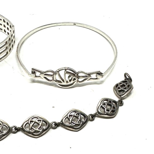 274 - 3 X .925 Celtic Design Bracelets Including Carrick (41g)