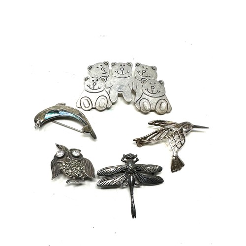 273 - 5 X .925 Animal Brooches (34g)