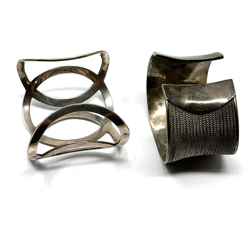 285 - 2 X .925 Statement Cuff Bangles (130g)