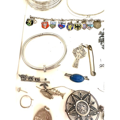 367 - Selection of silver and costume jewellery includes brooches, bracelet etc