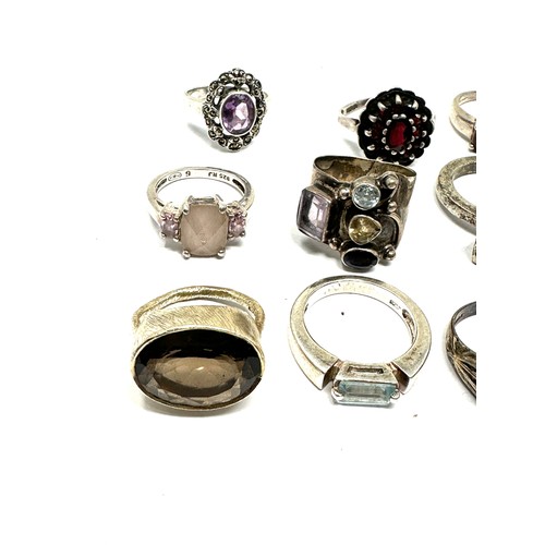 270 - 10 X .925 Gemstone Set Rings (58g)