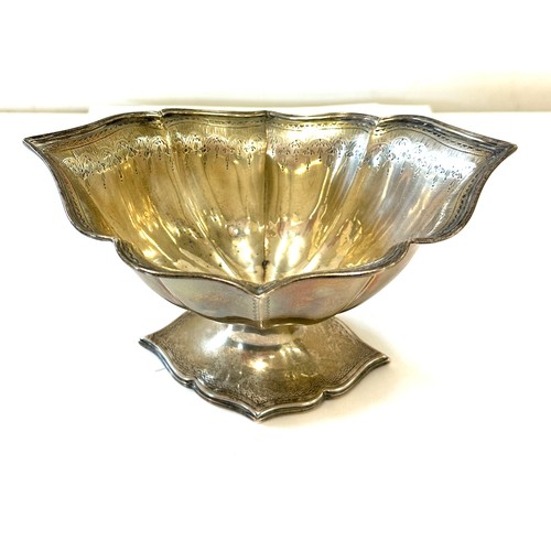 496 - Edwardian silver large sugar bowl measures approximately 11cm tall 18cm wide, total weight 234g, hal... 