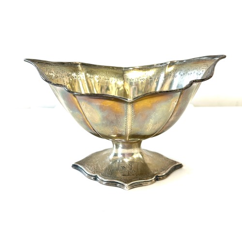 496 - Edwardian silver large sugar bowl measures approximately 11cm tall 18cm wide, total weight 234g, hal... 