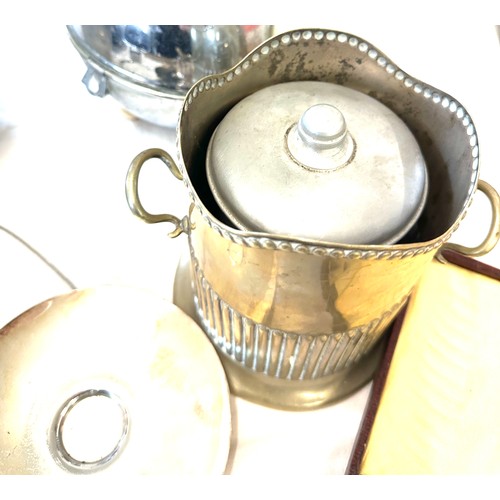 236 - Selection of silver plated items includes soda syphon, Swan electric kettle etc