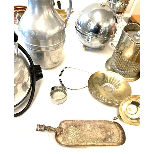 236 - Selection of silver plated items includes soda syphon, Swan electric kettle etc