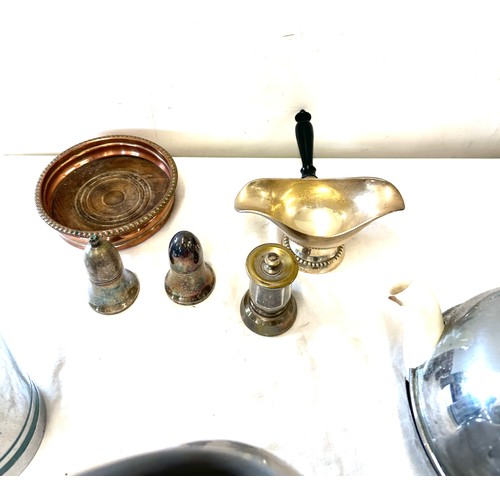 236 - Selection of silver plated items includes soda syphon, Swan electric kettle etc