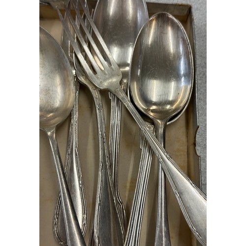 300 - Large selection of cutlery includes silver plates ware, stainless steel etc