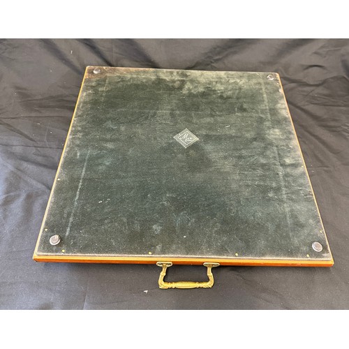 89 - Vintage tile topped tray measures approximately 15 by 15 inches