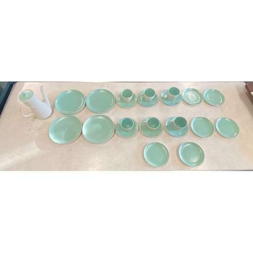 264 - Poole coffee set and 6 medium plates