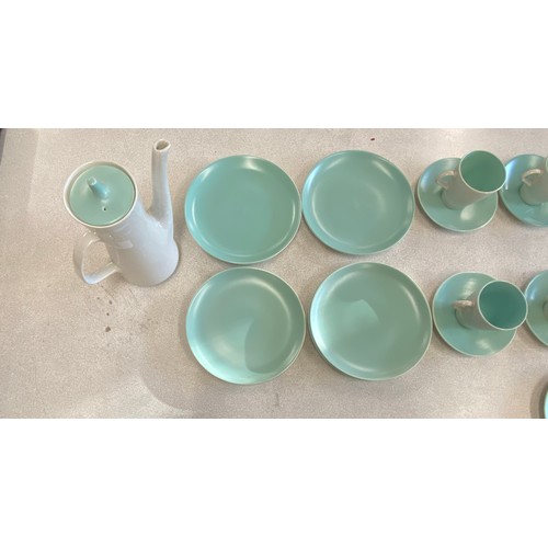 264 - Poole coffee set and 6 medium plates