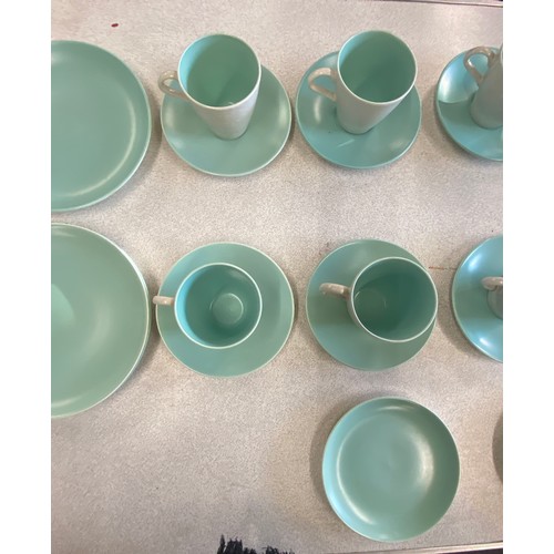 264 - Poole coffee set and 6 medium plates