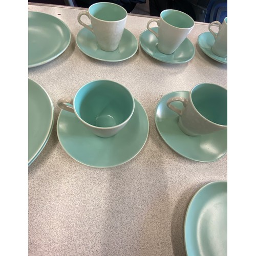 264 - Poole coffee set and 6 medium plates