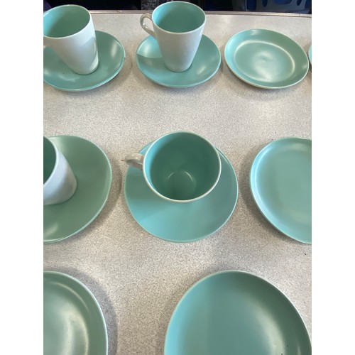 264 - Poole coffee set and 6 medium plates