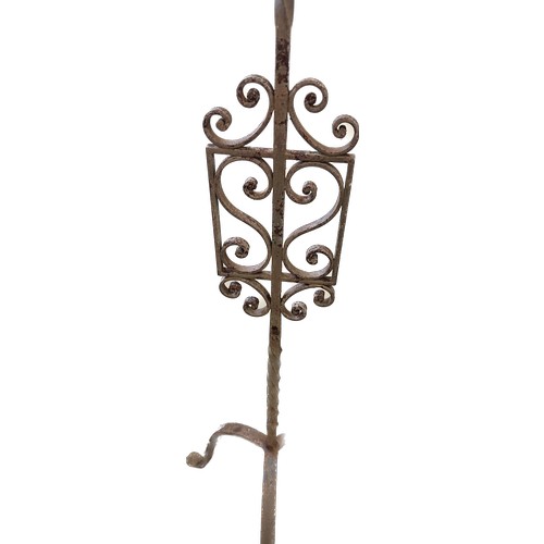 594 - Victorian wrought iron stand, height approximately 54 inches