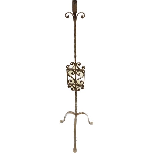 594 - Victorian wrought iron stand, height approximately 54 inches