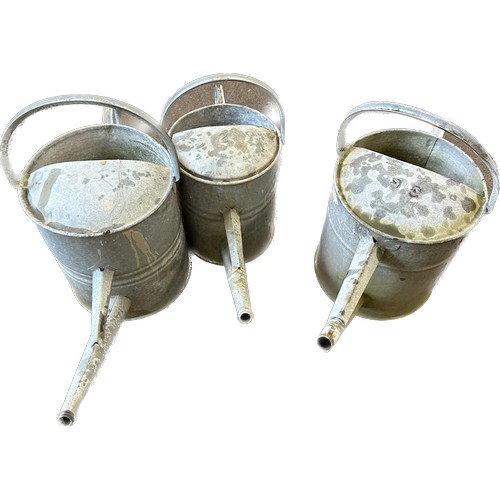 170 - 3 Vintage galvanised watering cans