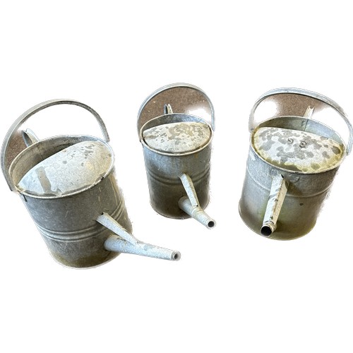 170 - 3 Vintage galvanised watering cans