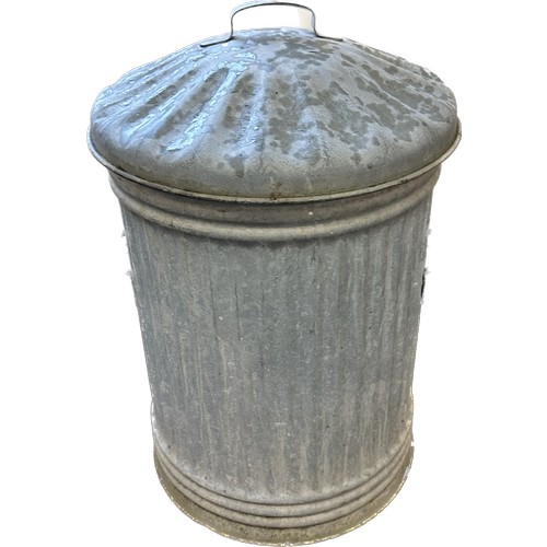 101X - Vintage lidded galvanised bin height approx 30 inches