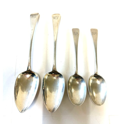 376 - Selection of 4 victorian silver spoons, total weight approx 241grams