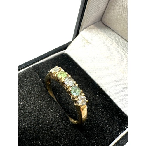 150 - 9ct gold blue & green gemstone ring (2.1g)