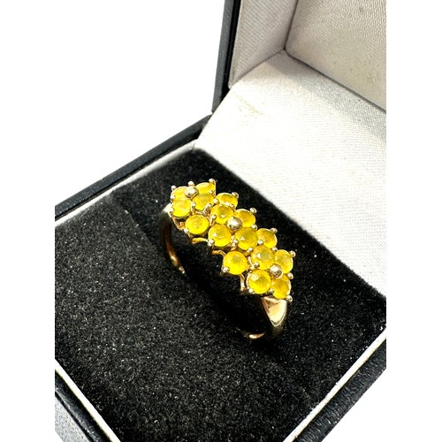 161 - 9ct gold yellow gemstone ring (2.2g)