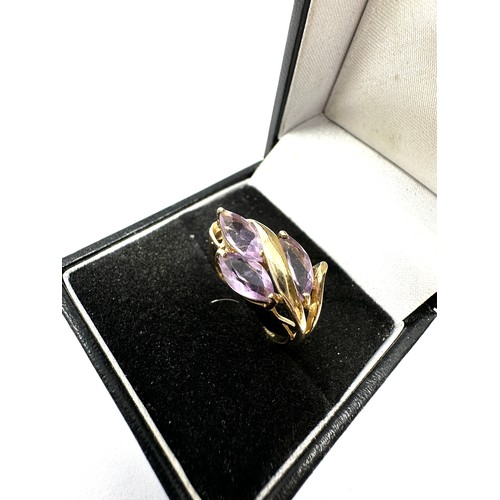 159 - 9ct gold amethyst dress ring (2.5g)