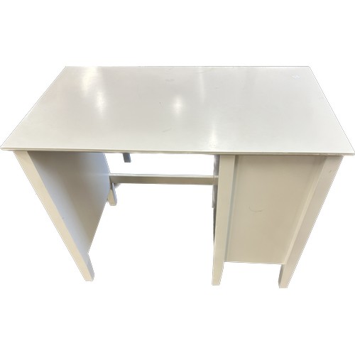 589 - White desk with cupboard measures approx 28 inches high by 35 with and 20 depth