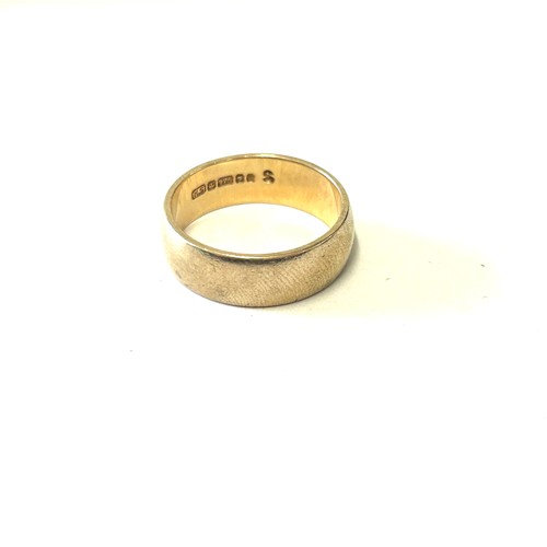 424 - Gents 9ct gold wedding band, makes mark H.S, total weight 6.6grams, ring size S