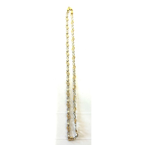 430 - Ladies 18ct gold two tone necklace, length approx 18inches, hallmarked 750, total weight approx 11.5... 