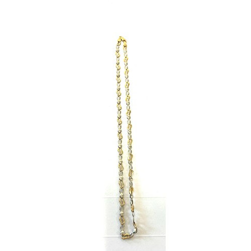 430 - Ladies 18ct gold two tone necklace, length approx 18inches, hallmarked 750, total weight approx 11.5... 