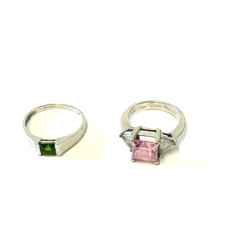 431 - 3 Ladies stone set white gold dress rings, 2 14ct gold ring weight approximately 9.6grams, 9ct gold ... 