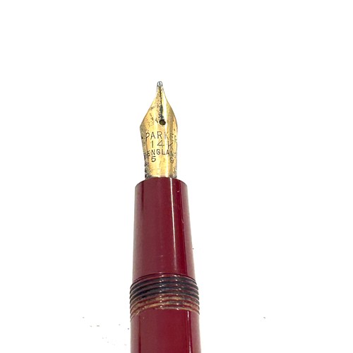 444 - Vintage boxed parker fountain pen with 14ct gold nib