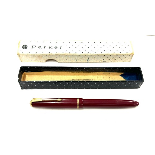 444 - Vintage boxed parker fountain pen with 14ct gold nib