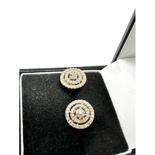 117 - 9ct gold diamond earrings (1.9g)