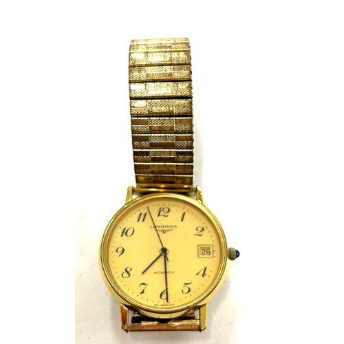 453 - Vintage gents c.1970's Longines gold tone wristwatch automatic Longines cal L990.1 25 jewel movement... 